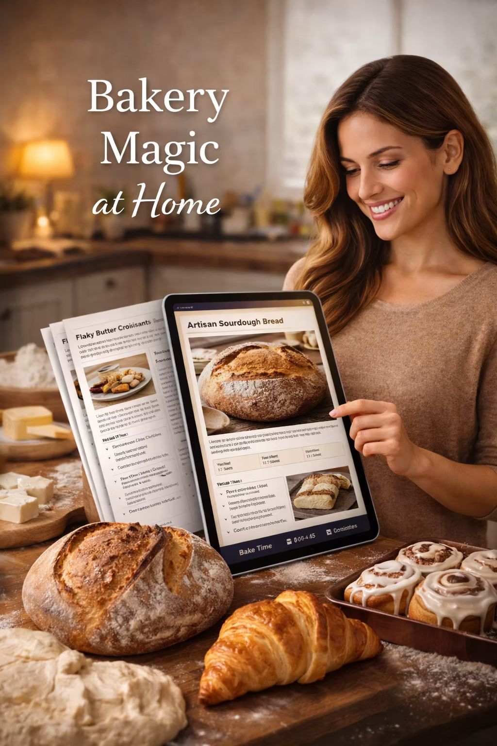 Artisan Bakery Cookbook PDF: 20 Sourdough, Pastries  & Bread Recipes for Home Bakers