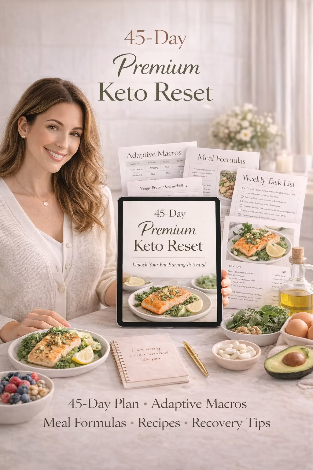 45-Day Premium Keto Wellness Roadmap for Women PDF | 3-Phase Clean Keto & Lifestyle Plan