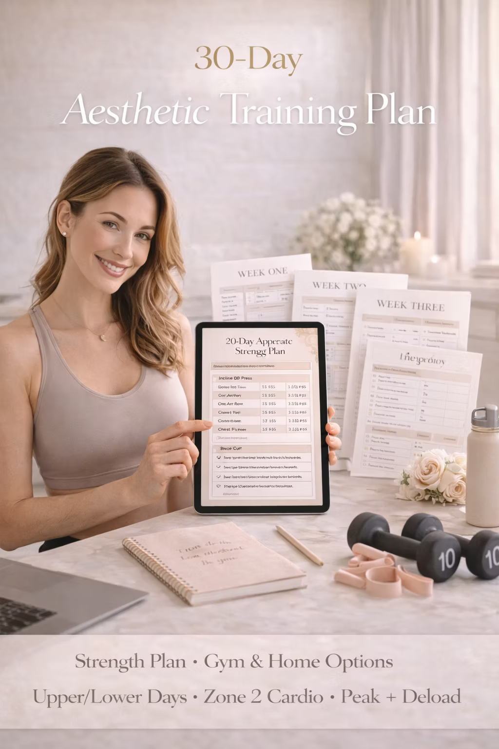 30-Day Women's Workout Plan PDF | Gym & Home Training Program