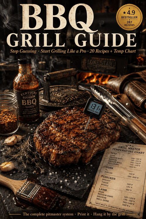 BBQ Grill Master Guide: 20 Meat Recipes with Temps, Marinades & Pro Grilling Tips