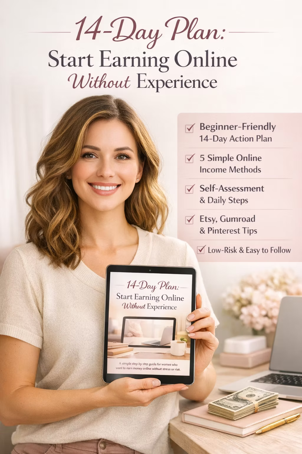 Beginner Online Income Guide for Women – 14 Day Digital Plan