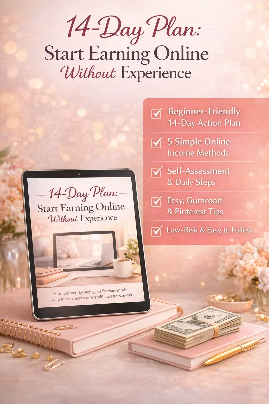 Beginner Online Income Guide for Women – 14 Day Digital Plan