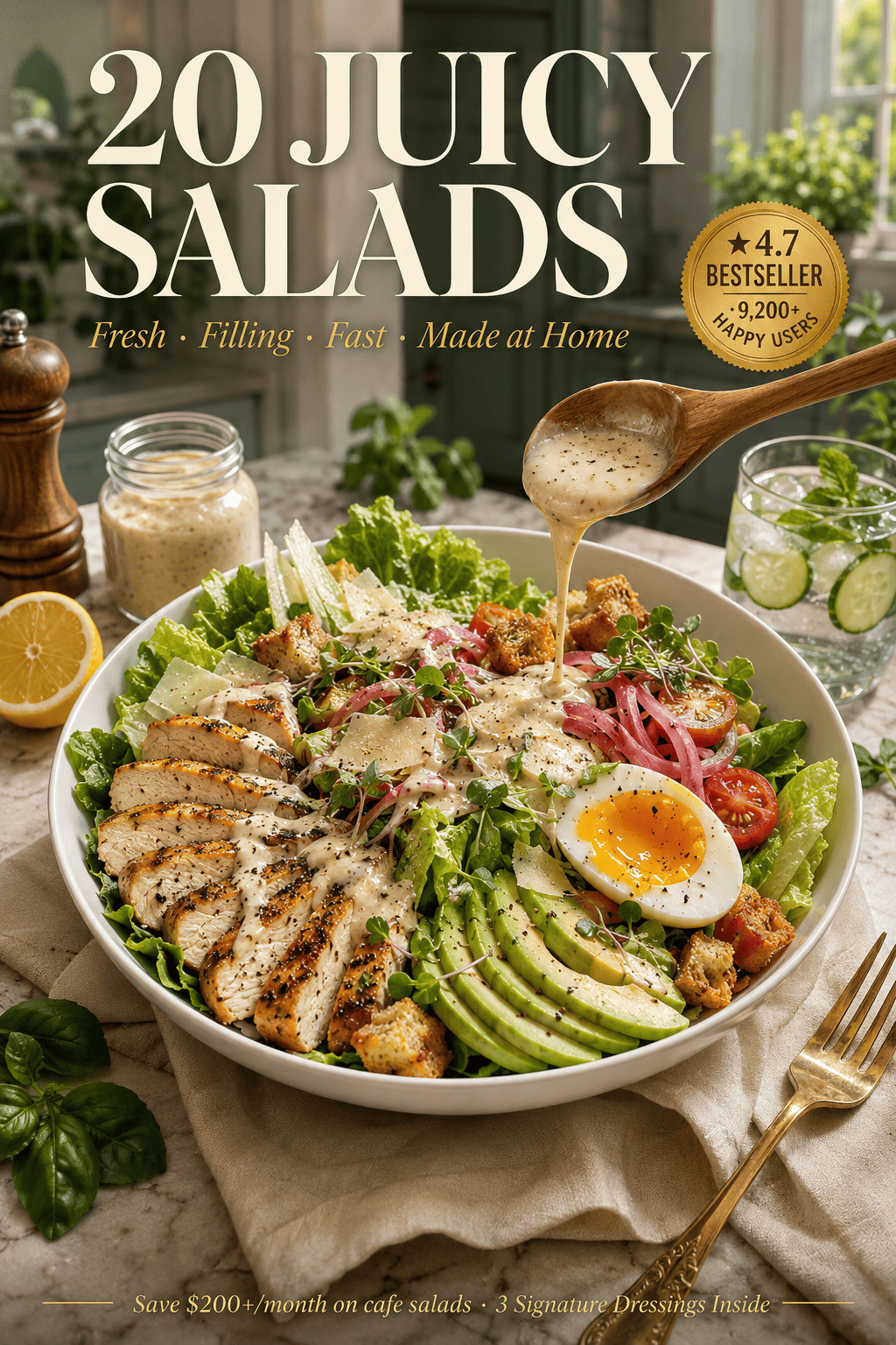 20 Juicy Salads That Actually Fill You Up: Fast Healthy Recipes for Easy Weight Loss