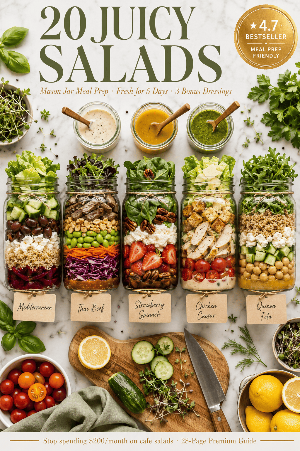 20 Juicy Salads That Actually Fill You Up: Fast Healthy Recipes for Easy Weight Loss