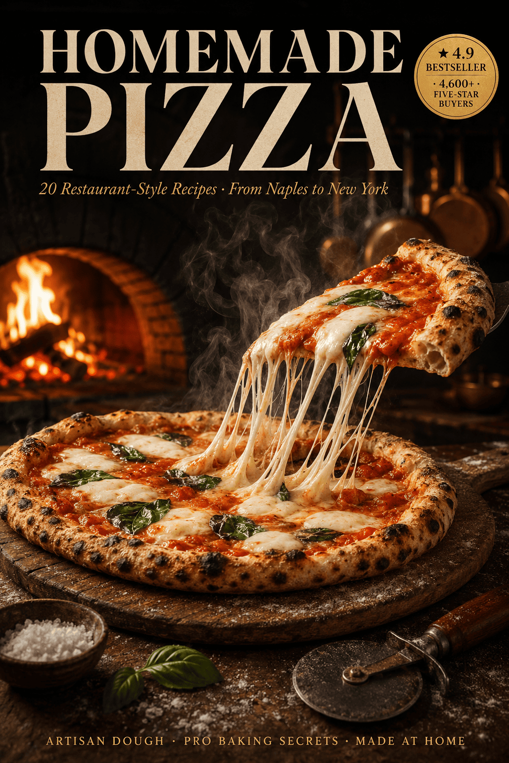 Homemade pizza recipe book cover - 20 easy pizza recipes