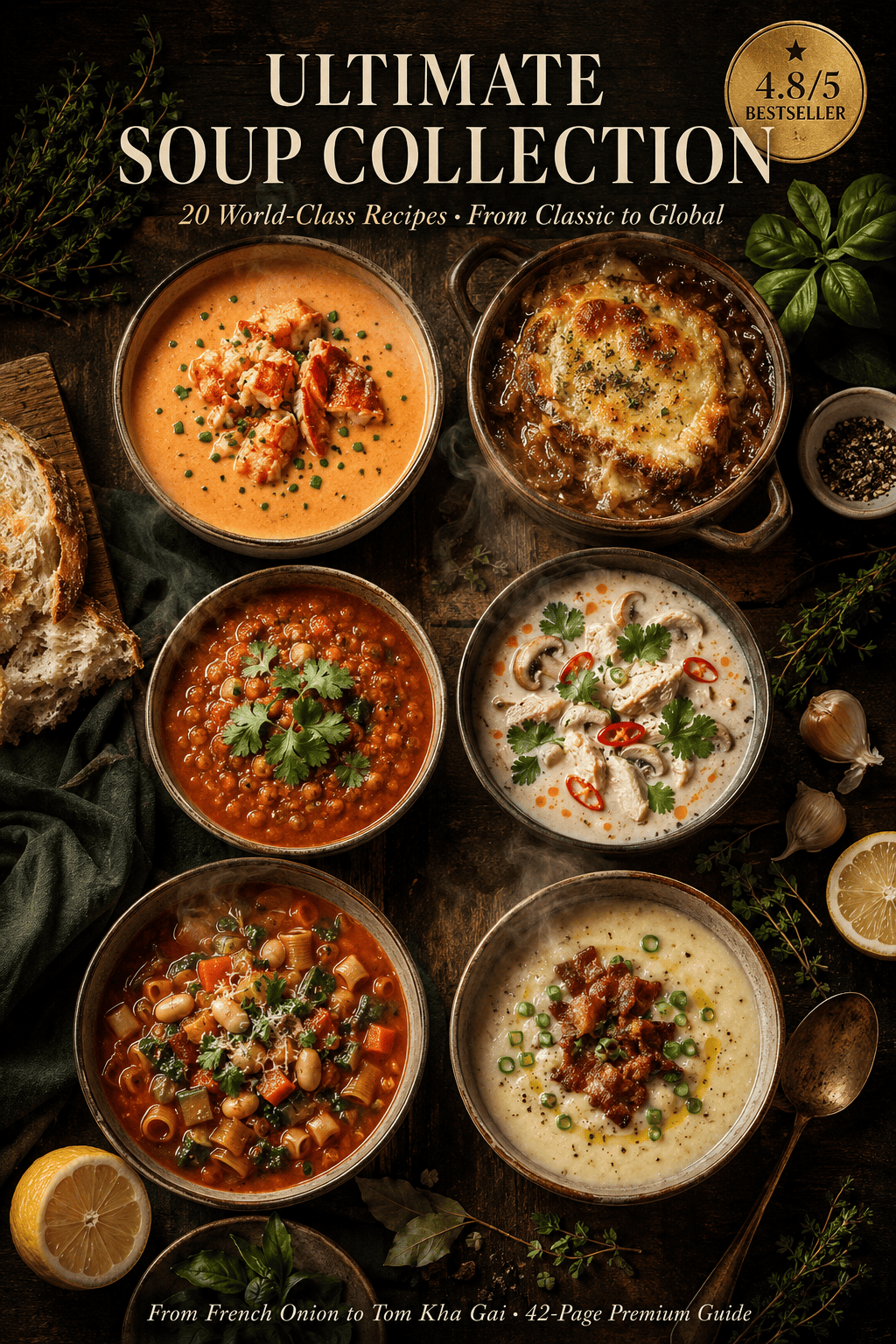 20 Cozy Soup Recipes PDF – Healthy Comfort Food Cookbook Cover
